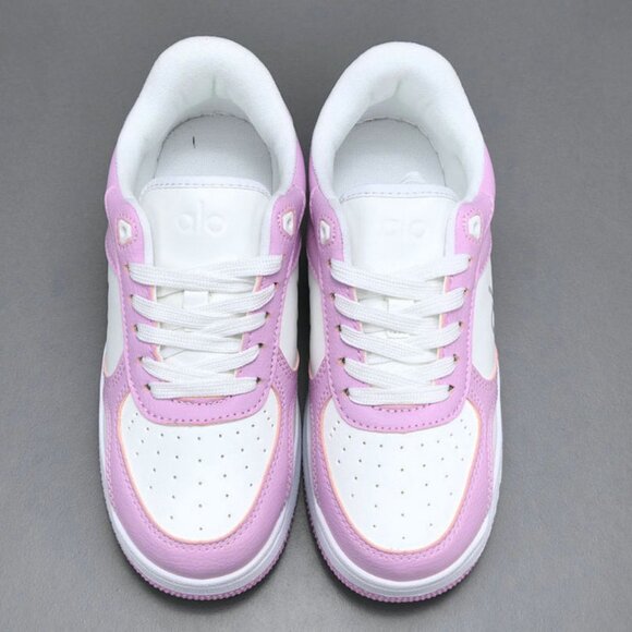 Alo Yoga Recovery Mode Low-Top Color-Blocked Sneakers In Pink And White - Picture 1 of 9